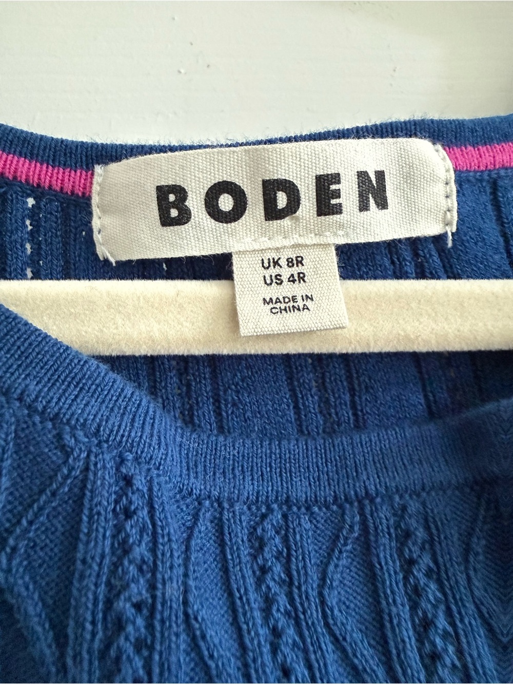 Boden Royal Blue Cable-Knit Long Sleeve Midi Dress - Picture 5 of 5